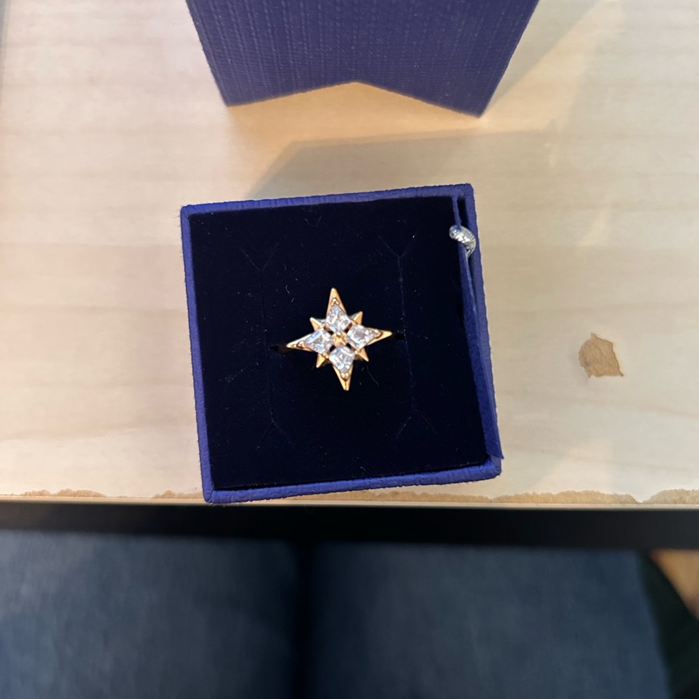 Swarovski Gold and Silver Star Ring
